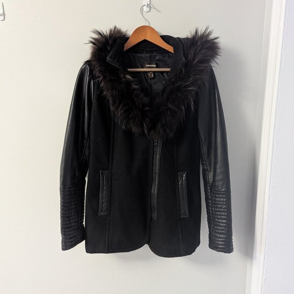 Danier Genuine Leather & Wool-Blend Winter Coat with Thinsulate - Picture 1 of 5